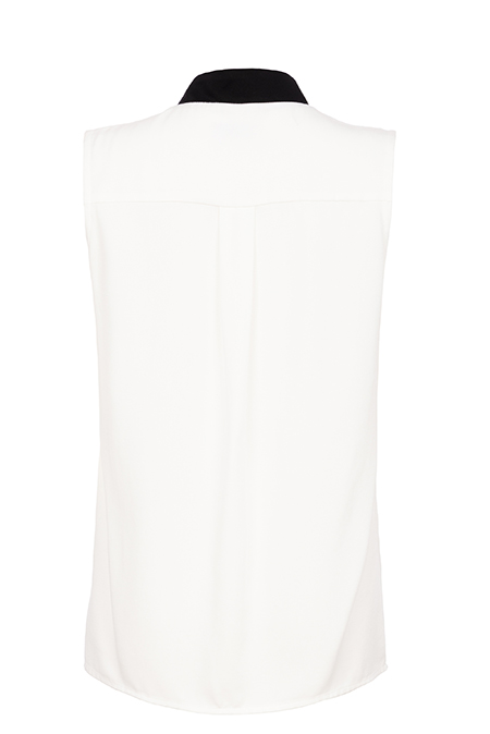 Bluza bez rukava sa kontrastnim reverima Tiffany Production
